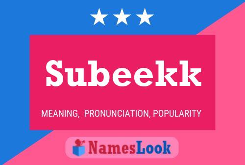 Póster del nombre Subeekk