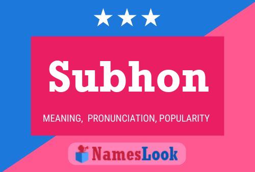 Póster del nombre Subhon