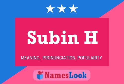 Póster del nombre Subin H