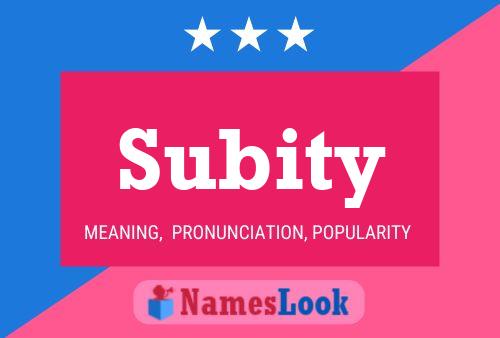 Póster del nombre Subity