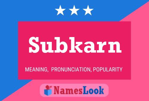 Póster del nombre Subkarn