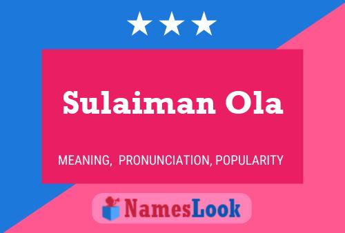 Póster del nombre Sulaiman Ola