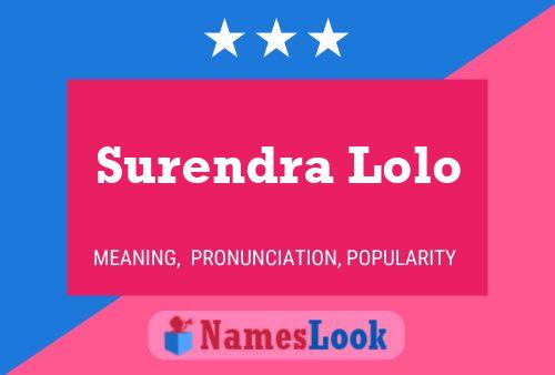 Póster del nombre Surendra Lolo