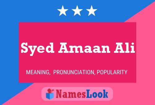 Póster del nombre Syed Amaan Ali