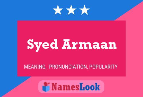 Póster del nombre Syed Armaan