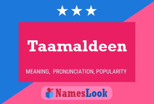 Póster del nombre Taamaldeen