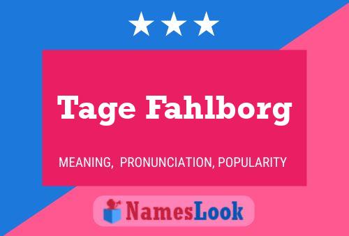 Póster del nombre Tage Fahlborg