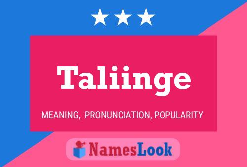 Póster del nombre Taliinge