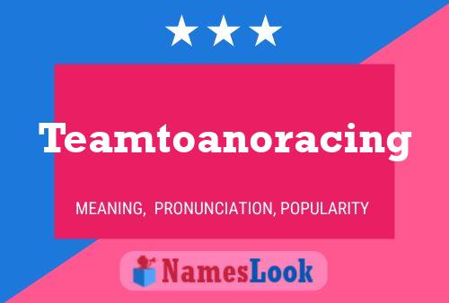 Póster del nombre Teamtoanoracing