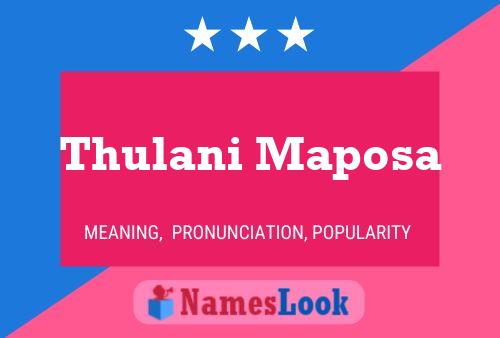 Póster del nombre Thulani Maposa