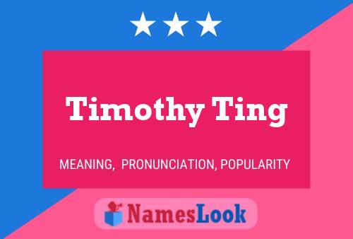 Póster del nombre Timothy Ting