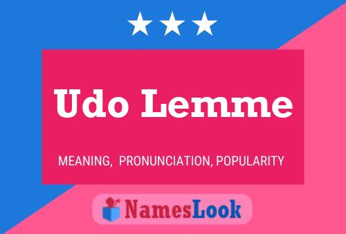 Póster del nombre Udo Lemme