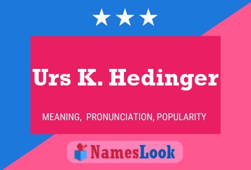 Póster del nombre Urs K. Hedinger