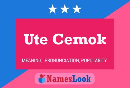 Póster del nombre Ute Cemok