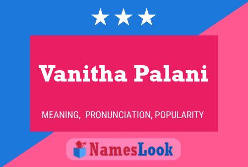 Póster del nombre Vanitha Palani