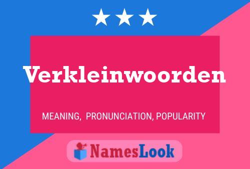 Póster del nombre Verkleinwoorden