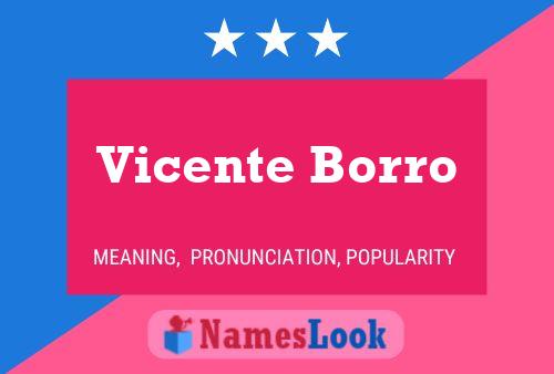 Póster del nombre Vicente Borro