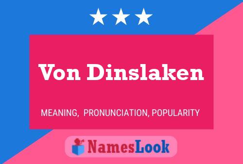 Póster del nombre Von Dinslaken