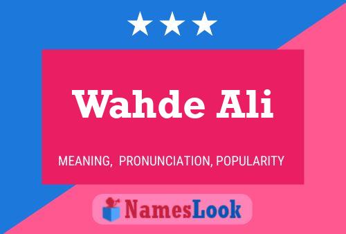 Póster del nombre Wahde Ali