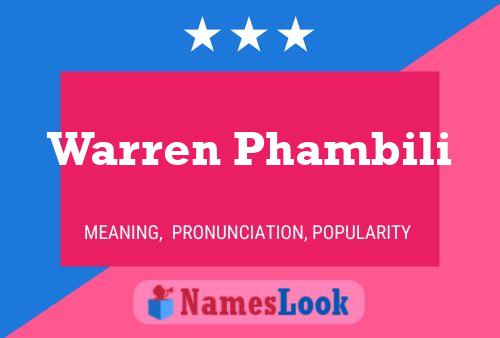 Póster del nombre Warren Phambili