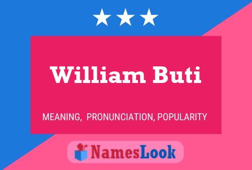 Póster del nombre William Buti