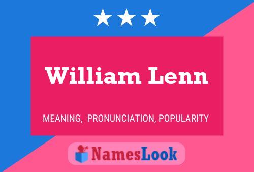 Póster del nombre William Lenn