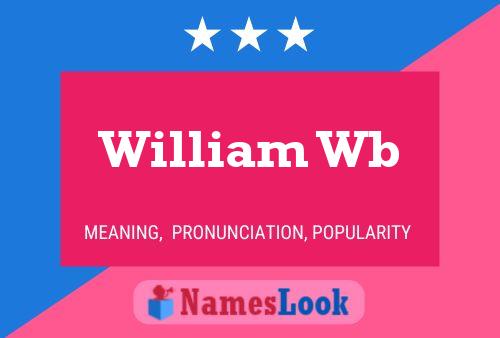 Póster del nombre William Wb