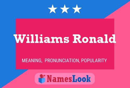 Póster del nombre Williams Ronald