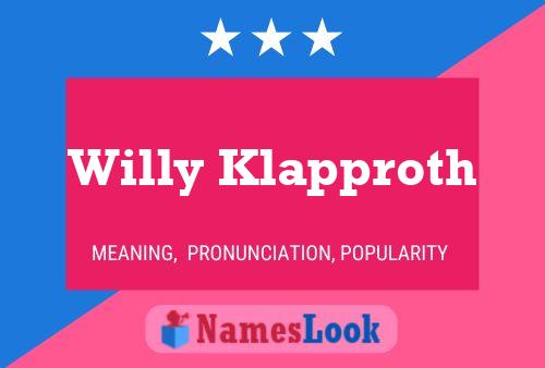 Póster del nombre Willy Klapproth