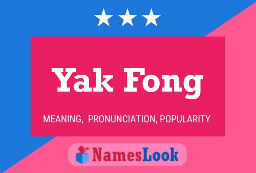 Póster del nombre Yak Fong