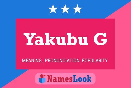 Póster del nombre Yakubu G