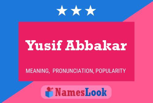 Póster del nombre Yusif Abbakar