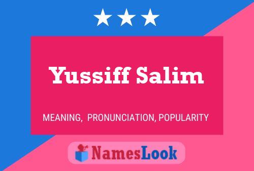 Póster del nombre Yussiff Salim