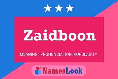 Póster del nombre Zaidboon